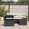 vidaXL Gartensofa-set mit Kissen 5 pcs Schwarz und Creme Poly-Rattan