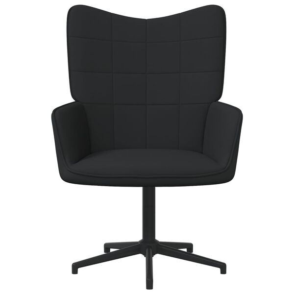 vidaXL Relaxsessel mit Hocker Schwarz Stoff
