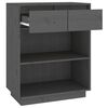 vidaXL Beistellschrank Grau 60x34x75 cm Massivholz Kiefer