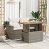 vidaXL Gartentisch Grau 100x55x73 cm Poly Rattan und Akazienholz