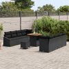 vidaXL Garten-Sofa-Set mit Kissen mit Speicher 11 pcs Schwarz