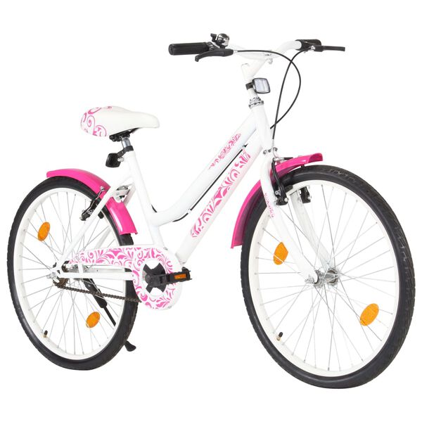 vidaXL Kinderfahrrad 24 Zoll Rosa und Wei&szlig;