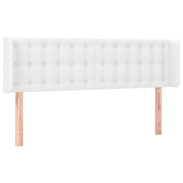 vidaXL LED Kopfteil Wei&szlig; 147x16x78/88 cm Kunstleder