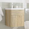 vidaXL Waschbeckenunterschrank Einbaubecken Wasserhahn Sonoma-Eiche