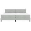 vidaXL Boxspringbett mit Matratze Hellgrau 200 x 200 cm Samt