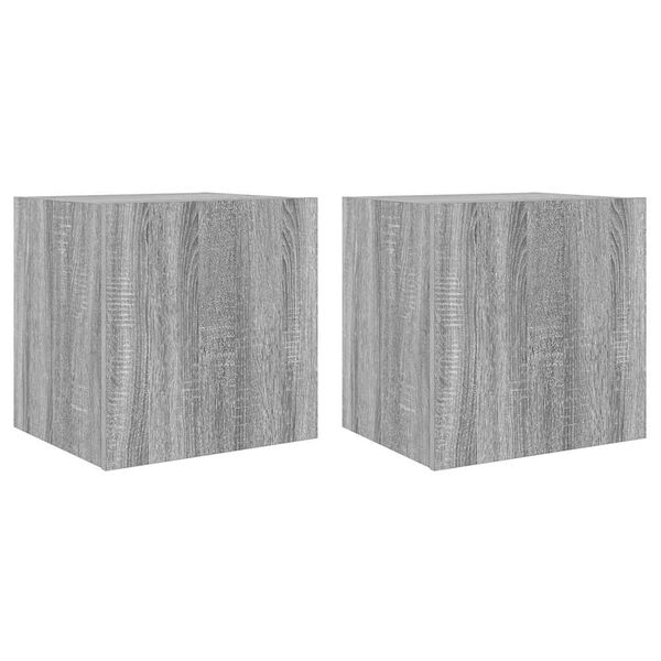 vidaXL TV-Wandschr&auml;nke mit LED-Leuchten 2Stk. Grau Sonoma 40,5x35x40cm