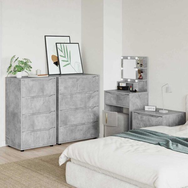 vidaXL Stauraumschr&auml;nke 2 pcs Beton Grau 60 x 48 x 105 cm