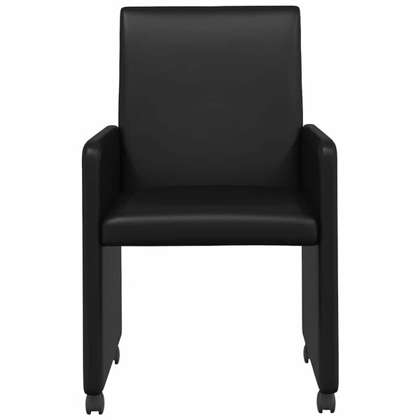 vidaXL Esszimmerst&uuml;hle mit Rollen 2 pcs Schwarz 57 x 66 x 94 cm
