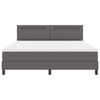 vidaXL Boxspringbett mit Matratze Grau 180 x 200 cm Kunstleder