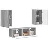 vidaXL TV-Wandregal-Set Wandmontiert 4 pcs Graues Sonoma Holzwerkstoff