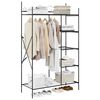 vidaXL Offener Kleiderschrank Schwarz 104,5 x 45 x 172 cm Stahl