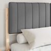vidaXL Bettgestell mit gepolstertem Kopfteil Dunkelgrau 140 x 190 cm