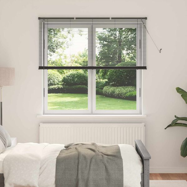 vidaXL Venetianer Jalousie Verstellbar Silber Grau 150 x 160 cm PVC