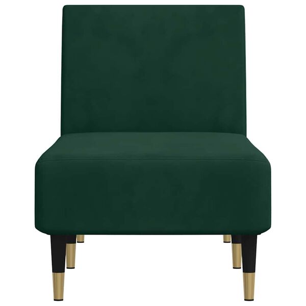 vidaXL Chaiselongue Dunkelgr&uuml;n Samt