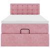 vidaXL Ottoman-Bett mit Matratze & LEDs Rosa 100x200 cm Samt