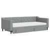 vidaXL Tagesbett Ausziehbar mit Schubladen Hellgrau 90x200 cm Stoff