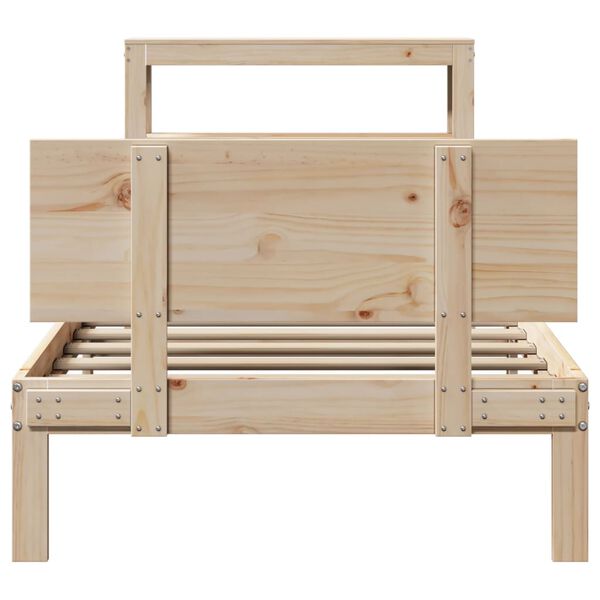 vidaXL Bettgestell mit Kopfteil ohne Matratze 75x190 cm