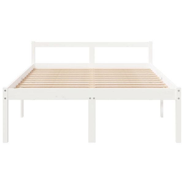 vidaXL Seniorenbett Wei&szlig; 120x190 cm Massivholz Kiefer