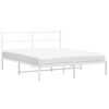 vidaXL Bettgestell mit Kopfteil Metall Wei&szlig; 150x200 cm