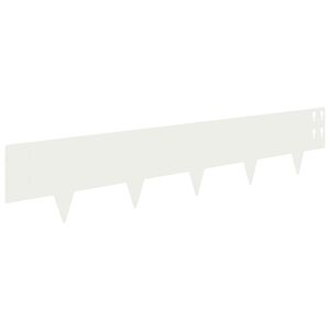 vidaXL Raseneinfassung 30 stk. 100 x 20 cm Stahl Wei&szlig;