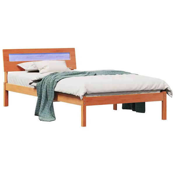 vidaXL Bettrahmen Wachsbraun 75 x 190 cm Massives Kiefernholz