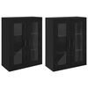 vidaXL Wandmontierte Schr&auml;nke 2 pcs Schwarz Eichen-Optik