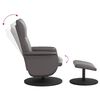 vidaXL Relaxsessel mit Fu&szlig;hocker Grau Kunstleder