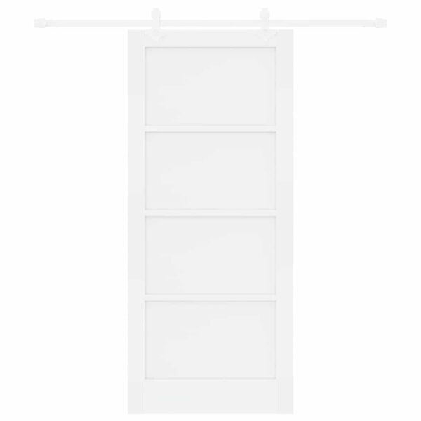vidaXL Schiebet&uuml;r Wei&szlig; 86 x 198,5 cm Massives Kiefernholz