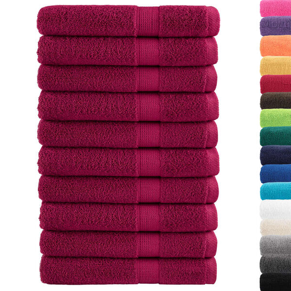 vidaXL Premium Handt&uuml;cher SOLUND 10 Stk. Bordeaux 100x200 cm 600 g/m&sup2;