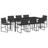 vidaXL Garten Essgruppe 9 pcs Schwarz Pulverbeschichteter Stahl