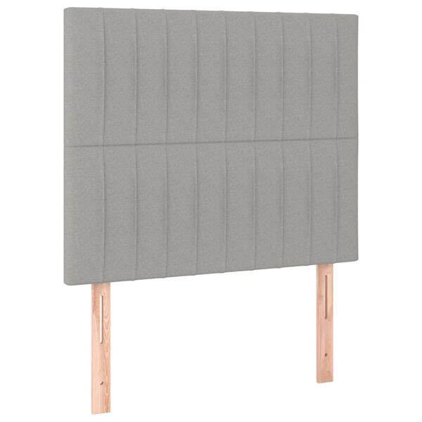vidaXL LED Kopfteil Hellgrau 90x5x118/128 cm Stoff