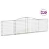vidaXL Gabionen mit Hochbogen 20Stk. 400x30x100/120cm Verzinktes Eisen