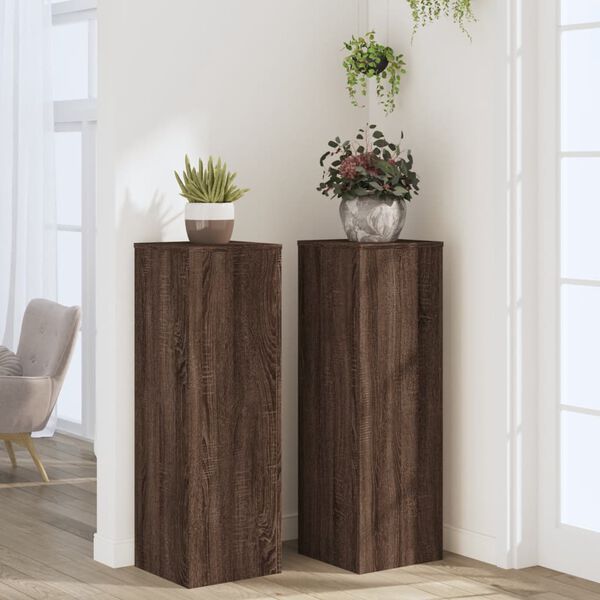 vidaXL Pflanzenst&auml;nder 2 Stk. Eichen-Optik 33x33x100 cm Holzwerkstoff