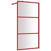 vidaXL Duschwand f&uuml;r Begehbare Dusche mit ESG Klarglas Rot 115x195 cm