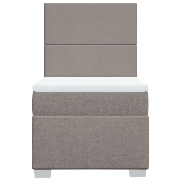 vidaXL Boxspringbett mit Matratze Taupe 100x200 cm Stoff