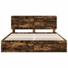 vidaXL Bettrahmen Ger&auml;ucherte Eiche 200 x 200 cm Ingenieurs Holz