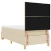vidaXL Boxspringbett mit Matratze Creme 100 x 200 cm Stoff