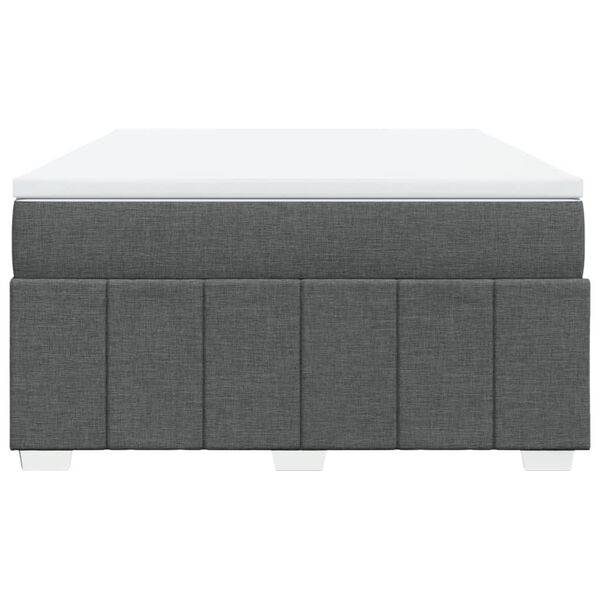 vidaXL Boxspringbett mit Matratze Dunkelgrau 140x200 cm Stoff