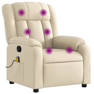 vidaXL Massage-Relaxsessel, cremefarbener Stoff