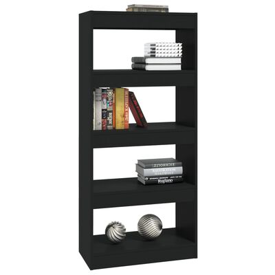 vidaXL Bücherregal/Raumteiler Schwarz 60x30x135 cm Holzwerkstoff