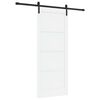 vidaXL Schiebet&uuml;r Wei&szlig; und Schwarz 83 x 202 cm Massives Kiefernholz