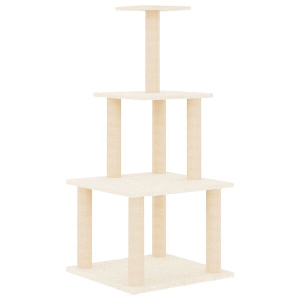 vidaXL Kratzbaum mit Sisal-Kratzs&auml;ulen Creme 111 cm