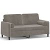 vidaXL 2-Sitzer-Sofa mit Kissen Hellgrau 140 cm Samt