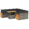 vidaXL 9-tlg. Garten-Sofagarnitur mit Kissen Grau Poly Rattan