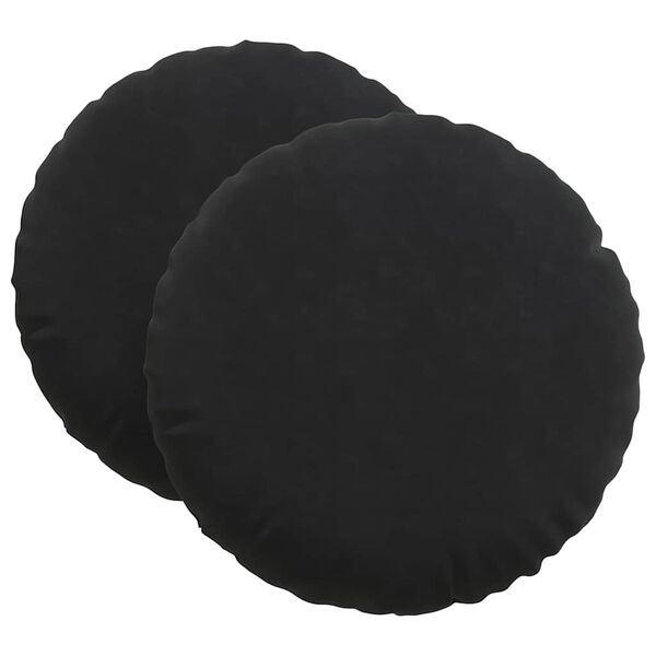 vidaXL Sitzkissen 2 St&uuml;ck Schwarz &Oslash; 60 x 21 cm Samt