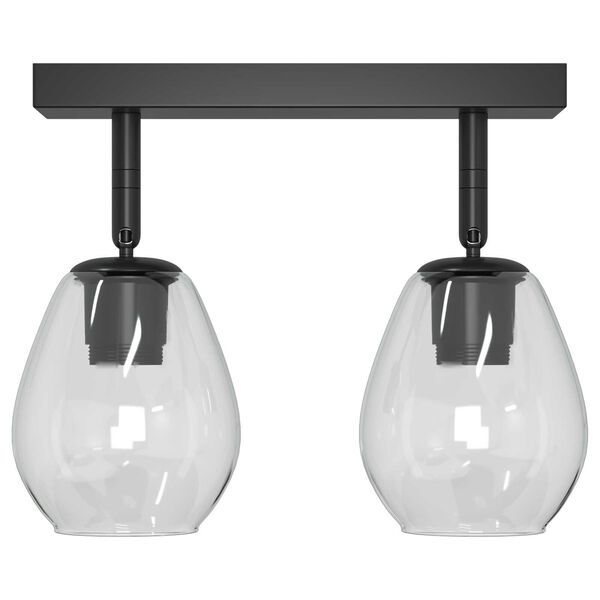 vidaXL Deckenstrahler Schwarz 33 x 13 x 26 cm Glas und Metall