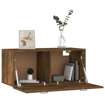 vidaXL Wandschrank Räuchereiche 80x35x36,5 cm Holzwerkstoff