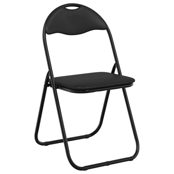 vidaXL Klappstuhl 8 pcs Schwarz 48 x 43,5 x 81 cm Kunstleder
