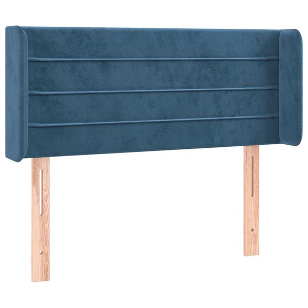 vidaXL Kopfteil mit Ohren Dunkelblau 103x16x78/88 cm Samt