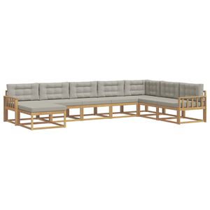 vidaXL Outdoor-Sofagarnitur 8 Stk. Wei&szlig; und Hellgrau